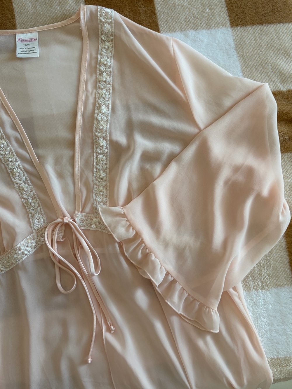 Vintage Enchanting Sheer Lingerie Peignoir Robe